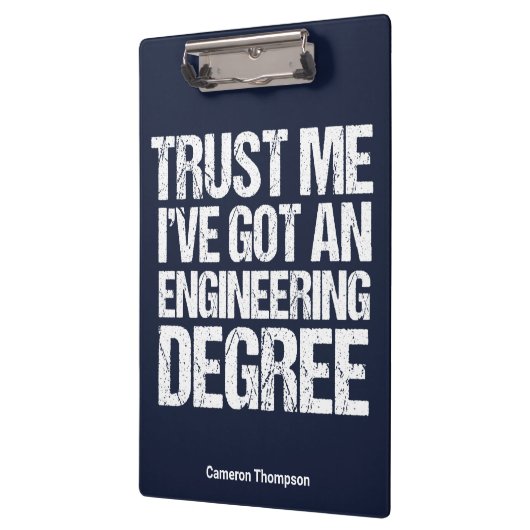 Funny Engineering Afstuderen Custom Engineer Blue Klembord (Links)