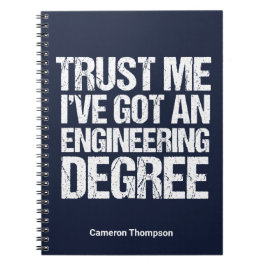 Funny Engineering Afstuderen Custom Engineer Blue Notitieboek