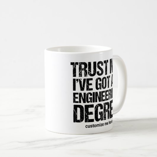 Funny Engineering Afstuderen Custom Engineer Gift Koffiemok (Voorkant rechts)