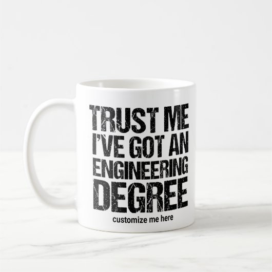 Funny Engineering Afstuderen Custom Engineer Gift Koffiemok (Links)