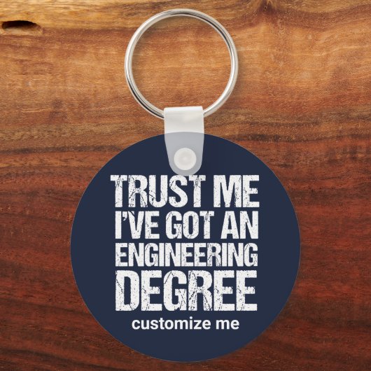 Funny Engineering Afstuderen Custom Engineer Sleutelhanger (Achterkant)