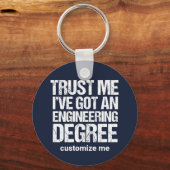 Funny Engineering Afstuderen Custom Engineer Sleutelhanger (Voorkant)