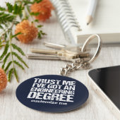 Funny Engineering Afstuderen Custom Engineer Sleutelhanger (Zijkant)