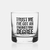 Funny Engineering Afstuderen Custom Engineer Whisky Glas (Voorkant)