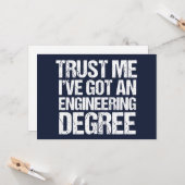 Funny Engineering Afstuderen Engineer Afstuderen Kaart (Voorkant / Achterkant in situ)