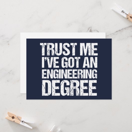 Funny Engineering Afstuderen Engineer Afstuderen Kaart (Voorkant / Achterkant in situ)