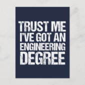 Funny Engineering Afstuderen Engineer Degree Blue Briefkaart (Voorkant)