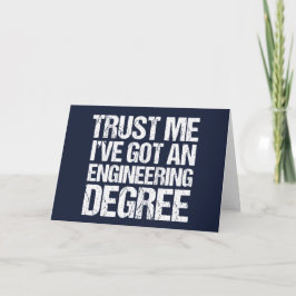 Funny Engineering Afstuderen Engineer Degree Blue Kaart