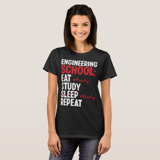 Funny Engineering College Student Engineer School T-shirt (Voorkant volledig)