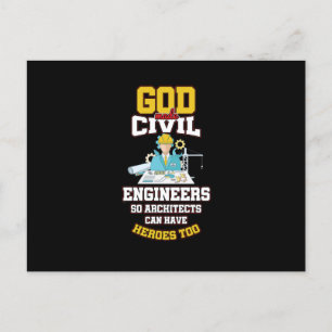 Funny Engineering Heroes God Made Civil Engineers Feestdagenkaart
