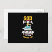 Funny Engineering Heroes God Made Civil Engineers Feestdagenkaart (Voorkant / Achterkant)