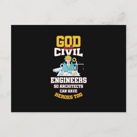 Funny Engineering Heroes God Made Civil Engineers Feestdagenkaart (Voorkant)