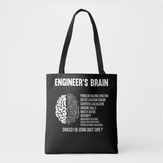 Funny Engineering Humor Brain Engineer Joke Tote Bag (Voorkant)