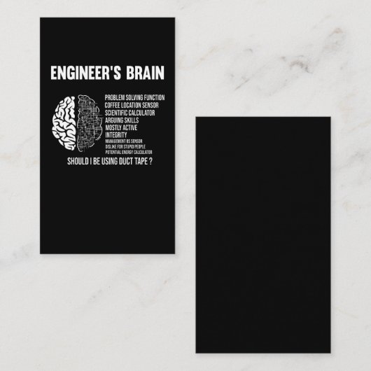 Funny Engineering Humor Brain Engineer Joke Visitekaartje (Voorkant / Achterkant)