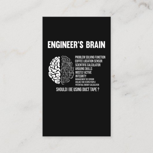 Funny Engineering Humor Brain Engineer Joke Visitekaartje (Voorkant)