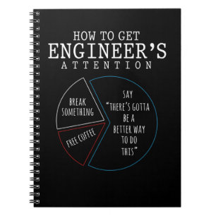 Funny Engineering Joke Coffee Engineer Humor Notitieboek