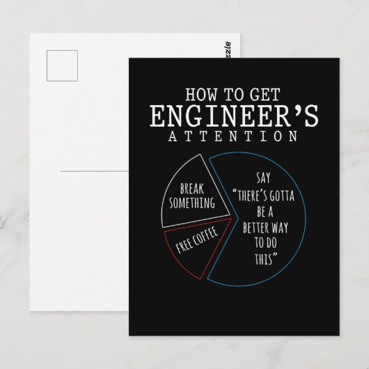 Funny Engineering Joke Coffee Humor Briefkaart (Voorkant / Achterkant)