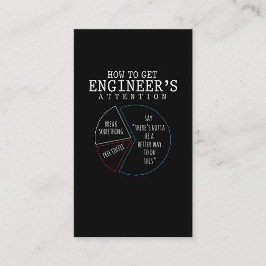 Funny Engineering Joke Coffee Humor Visitekaartje (Voorkant)