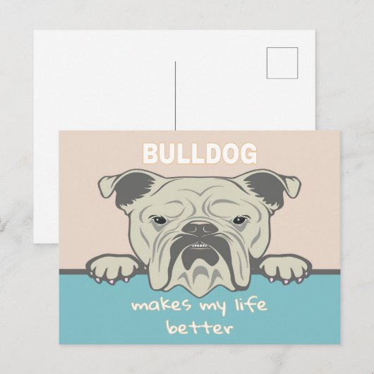 Funny English Bulldog Briefkaart (Voorkant / Achterkant)