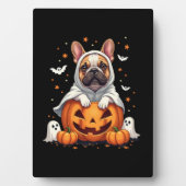 Funny English Bulldog Ghost Boo Halloween Womens M Fotoplaat (voorkant)