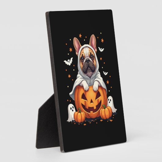 Funny English Bulldog Ghost Boo Halloween Womens M Fotoplaat (Zijkant)