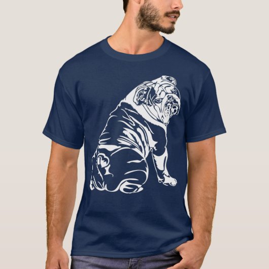 Funny English Bulldog hund gift T-shirt (Voorkant)