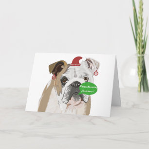 Funny English Bulldog Kerstmis Kaart