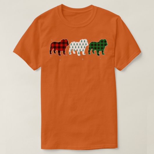 Funny English Bulldog Red Pset kerstboomhond T-shirt (Design voorkant)