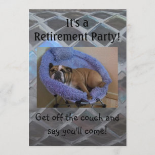 Funny English Bulldog Retirement Party Uitnodiging