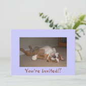 Funny English Bulldog uitnodigingen (Staand voorkant)