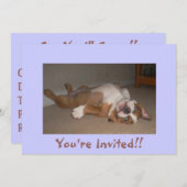 Funny English Bulldog uitnodigingen (Voorkant / Achterkant)