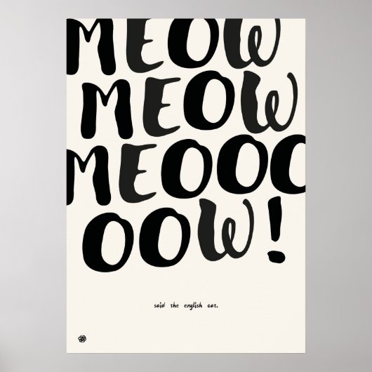 Funny English Cat Quote Art Print (Voorkant)