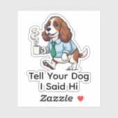 Funny English Cocker Spaniel Business Suit Coffee  Sticker (Vel)