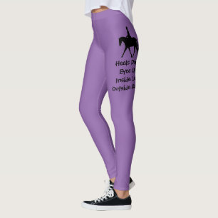 Funny English Equestrian Horse Rider Heels Down Leggings