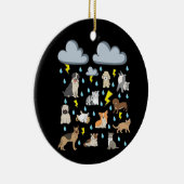 Funny English Idiom Raining Cats and Dogs Puppies Keramisch Ornament (Rechts)