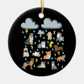 Funny English Idiom Raining Cats and Dogs Puppies Keramisch Ornament (Voorkant)