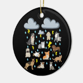 Funny English Idiom Raining Cats and Dogs Puppies Keramisch Ornament (Links)