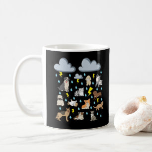 Funny English Idiom Raining Cats and Dogs Puppies Koffiemok