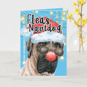 Funny English Mastiff-kerstvlooien navidog Kaart (Gele Bloem)