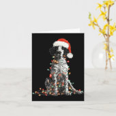 Funny English Setter Christmas Graphics Dog Lights Kaart (Gele Bloem)