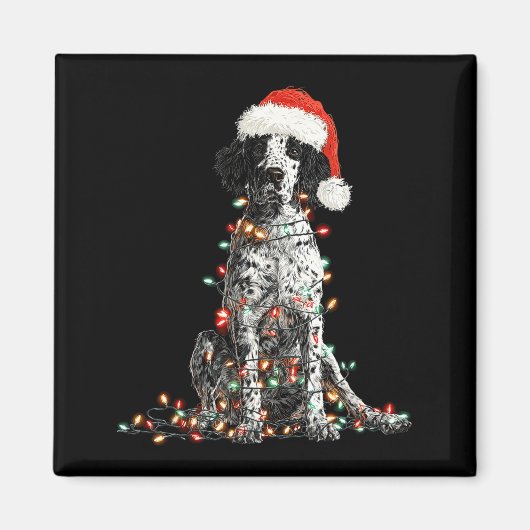 Funny English Setter Christmas Graphics Dog Lights Magneet (Voorkant)