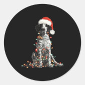 Funny English Setter Christmas Graphics Dog Lights Ronde Sticker (Voorkant)