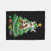Funny English Springer Spaniel Dog Christmas Tree  Fleece Deken (Voorkant (Horizontaal))