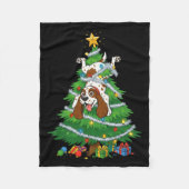 Funny English Springer Spaniel Dog Christmas Tree  Fleece Deken (Voorkant)
