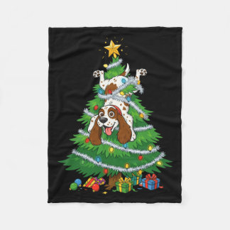 Funny English Springer Spaniel Dog Christmas Tree  Fleece Deken