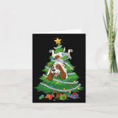Funny English Springer Spaniel Dog Christmas Tree  Kaart (Voorkant)