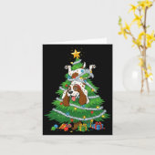 Funny English Springer Spaniel Dog Christmas Tree Kaart (Gele Bloem)