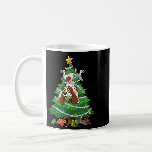 Funny English Springer Spaniel Dog Christmas Tree  Koffiemok (Links)