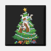 Funny English Springer Spaniel Dog Christmas Tree Magneet (Voorkant)