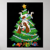 Funny English Springer Spaniel Dog Christmas Tree  Poster (Voorkant)